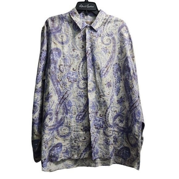 Raffi Paisley Button Down Long Sleeve Shirt Patterned Casual Large - Picture 1 of 7